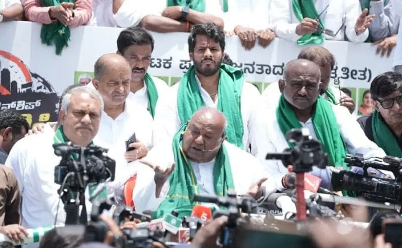 ബിഡിദി ടൗൺഷിപ്പ് വിരുദ്ധ കർഷക പദയാത്രയും ഡി കെ ഗവണ്മെന്റും.